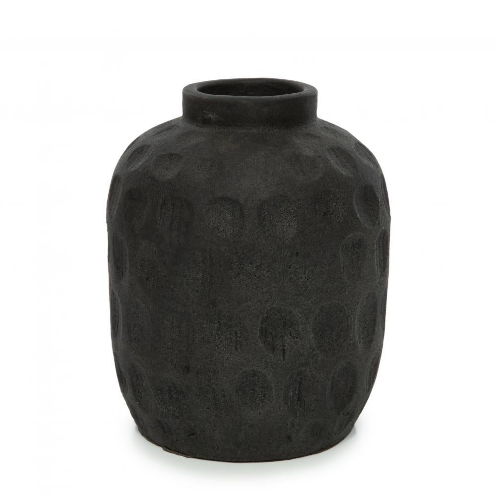 Vase Haut 70 Cm Noir En Plastique - Occasion, Marque H & H, Forme Ronde, Léger Usage