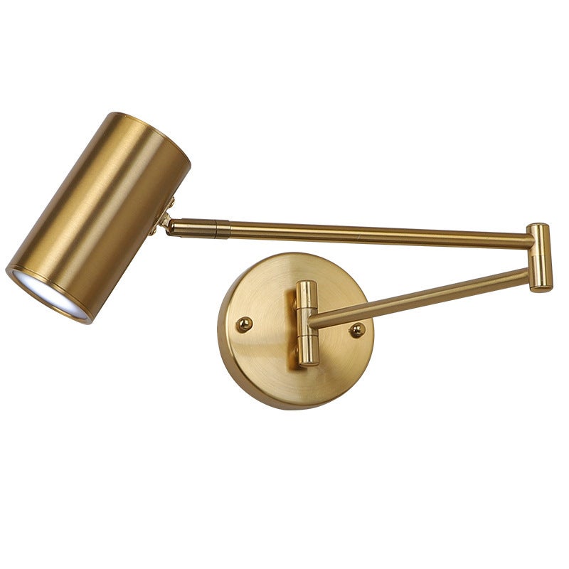 Rozkładana, składana lampa ścienna z pojedynczym ramieniem do hotelu, sypialni, studia i biura, kolor złoty, ciepłe światło - 2