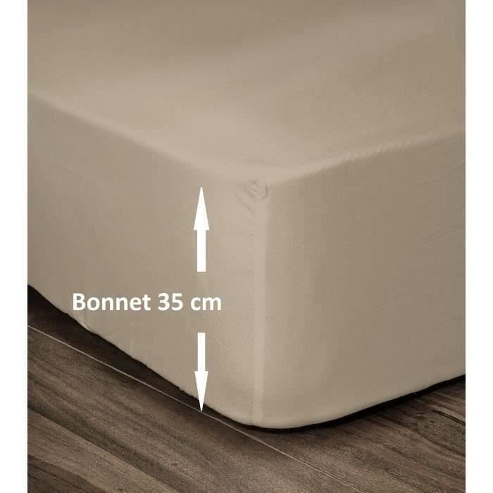 Prześcieradło z gumką Lovely-home eleganckie beżowe 160 x 200 cm głębokość 35 cm