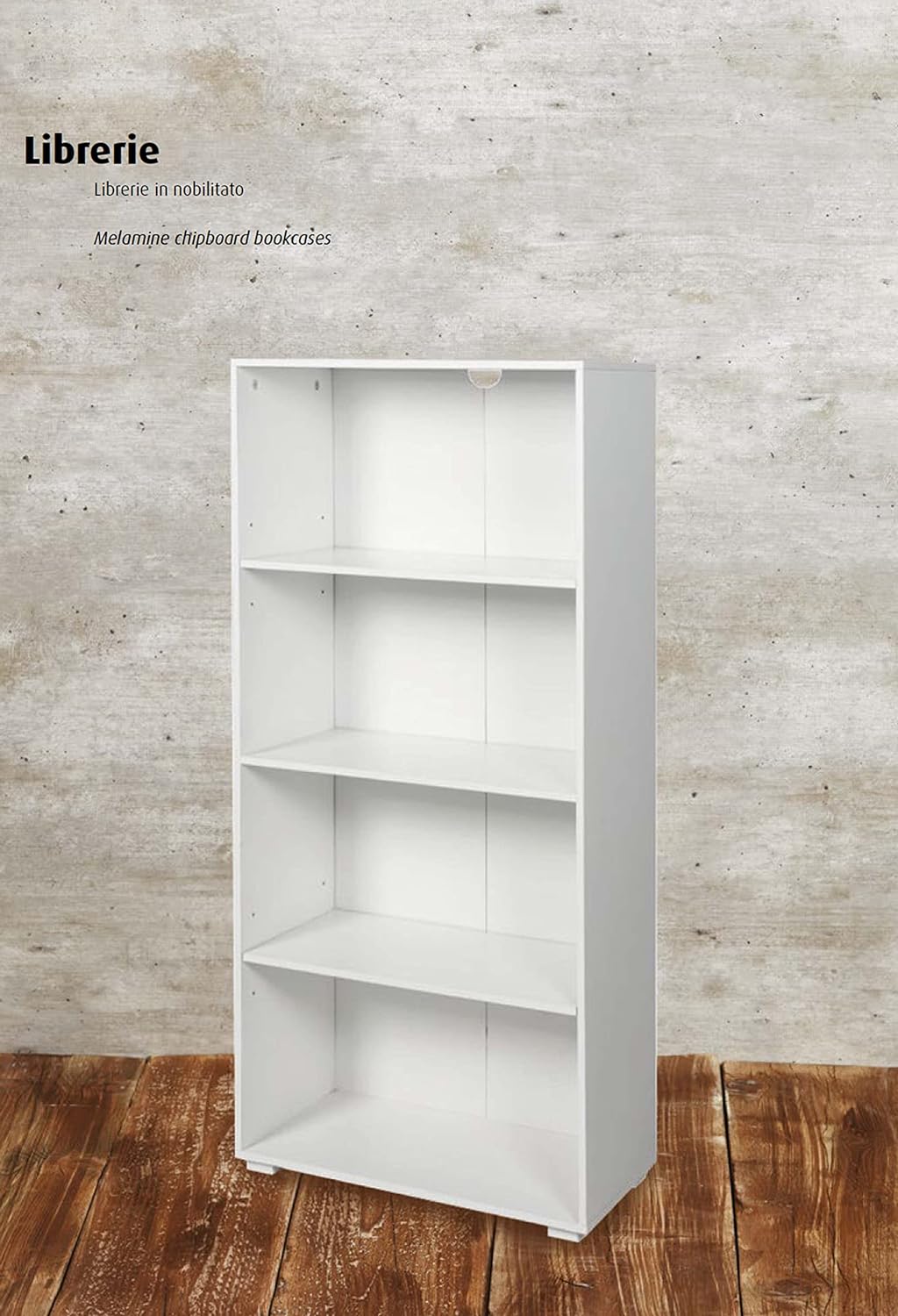 King Home LIBRERIA A QUATTRO RIPIANI 60x30x130h cm bianca - 3