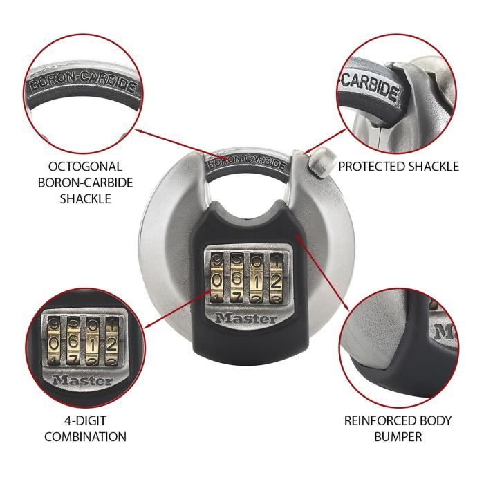 Cadenas Disque Excell Acier inox 70 mm M40EURDNUM Master Lock - 5