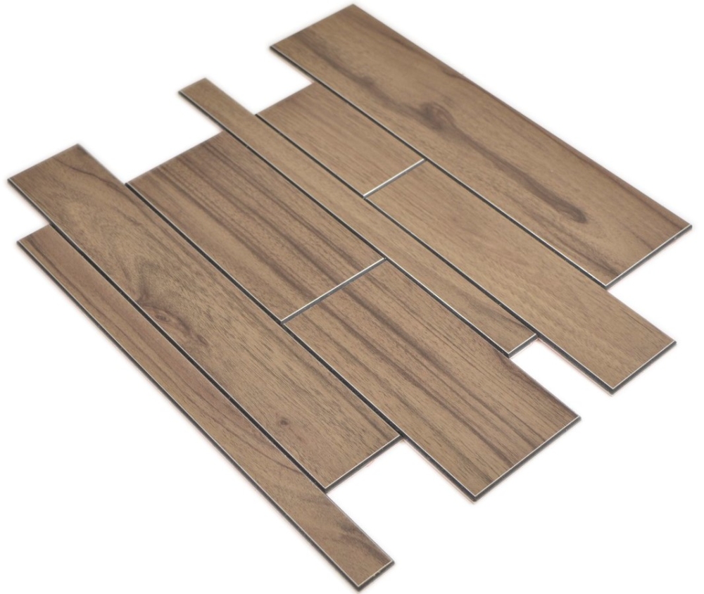 Panneaux muraux auto-adhésifs en vinyle woodgrain brun chocolat - 200-52WDL - 2