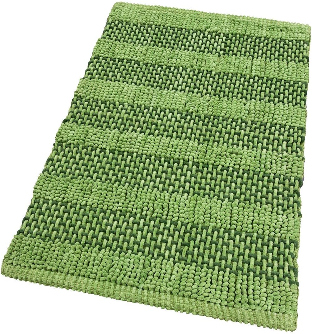 Tapis de salle de bain en coton tressé trois dimensions doux absorbant, 60 x 120 cm, crème