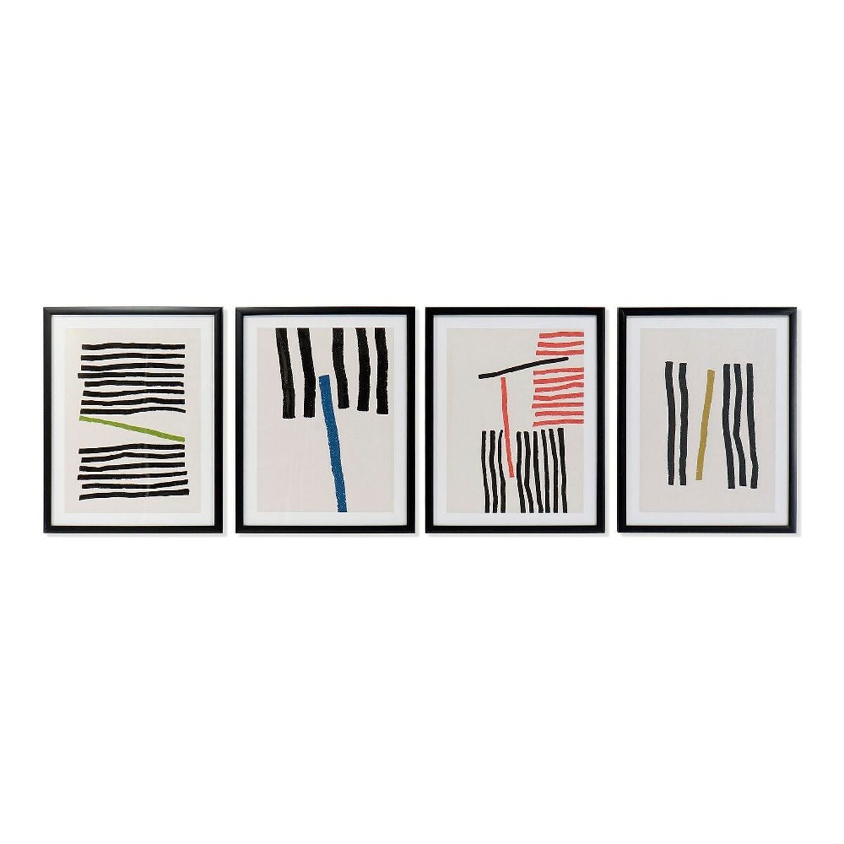 Cuadro dkd home decor lines 35 x 3 x 45 cm abstracto moderno (4 piezas) 8424001791262 s3013550 dkd home decor