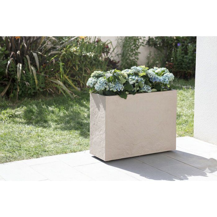 Jardinière muret Volcania 46 L EDA décor pierre beige calcaire 78 5 x 29 5 x 60 cm - 3