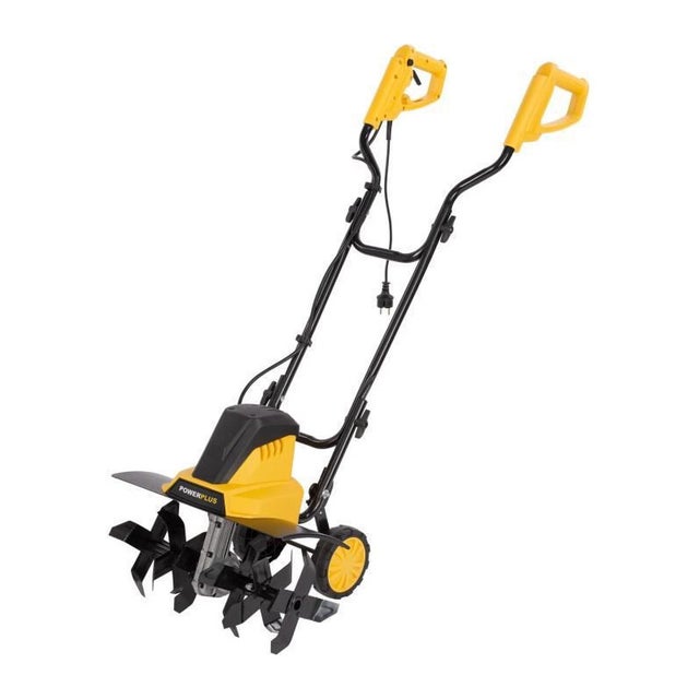 Powerplus POWXG72010-1500W Electric Garden Tiller with 6 Blades for Milling, Working Depth Max 220 mm, 450 mm Wide, Electric Motor Hoe, Garden Tools