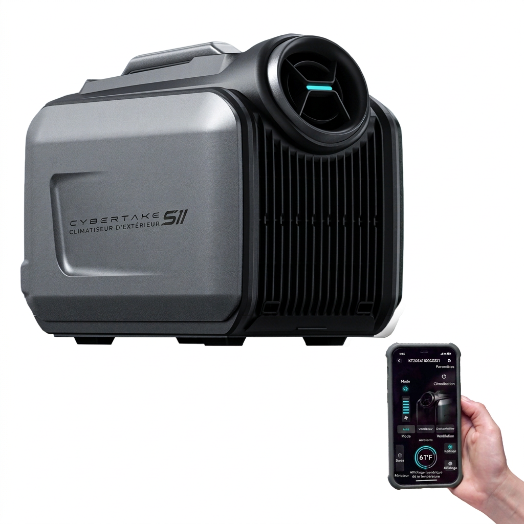 CYBERTAKE S2 Pro Climatiseur portable extérieur 5100/6100 BTU Froid/Chaud App WiFi IPX4 Camping - 9