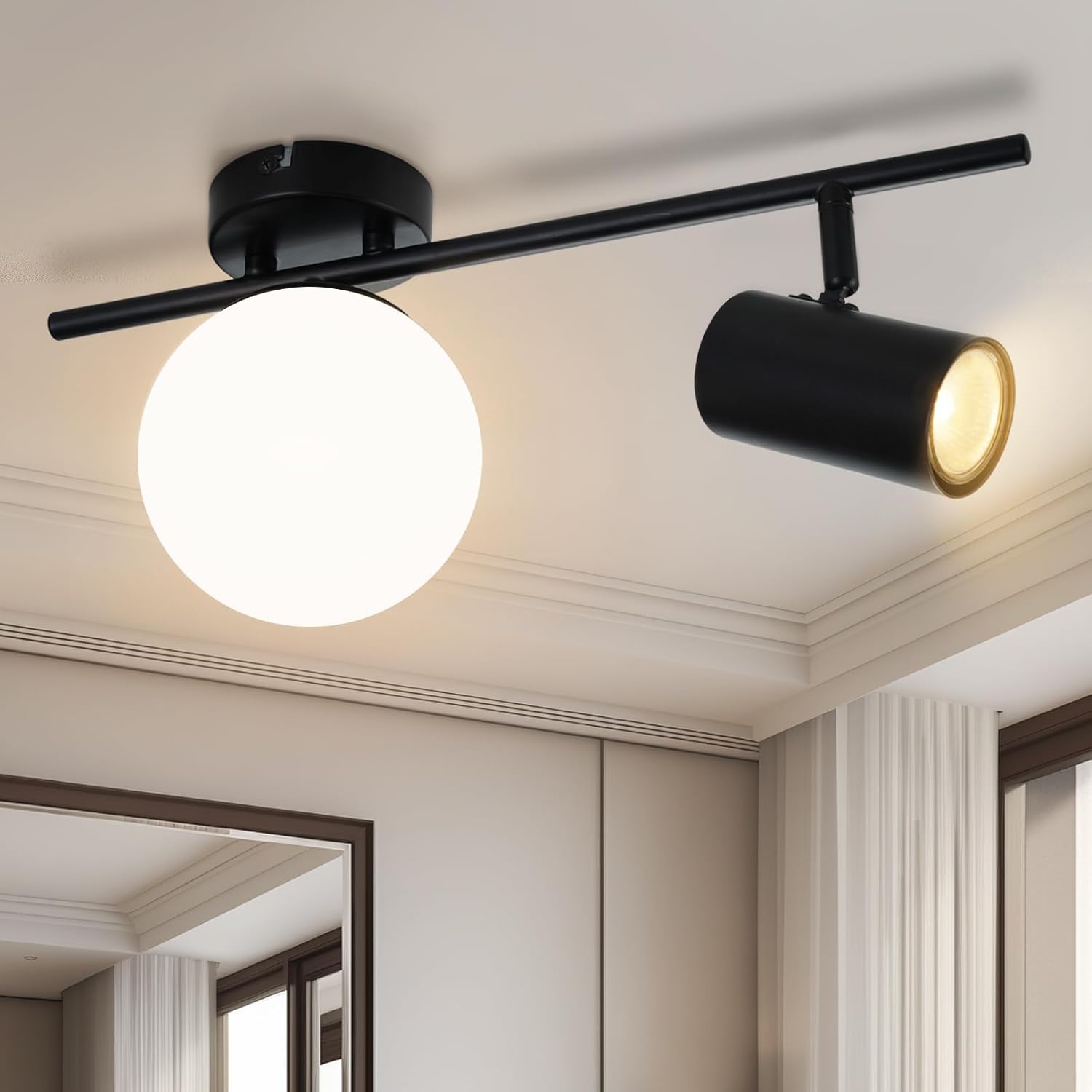 Plafoniera LED Soffitto Moderna Cilindrica 40 Cm Bianca - Lampadario Per Cucina, Soggiorno, Camera, Attacco E27