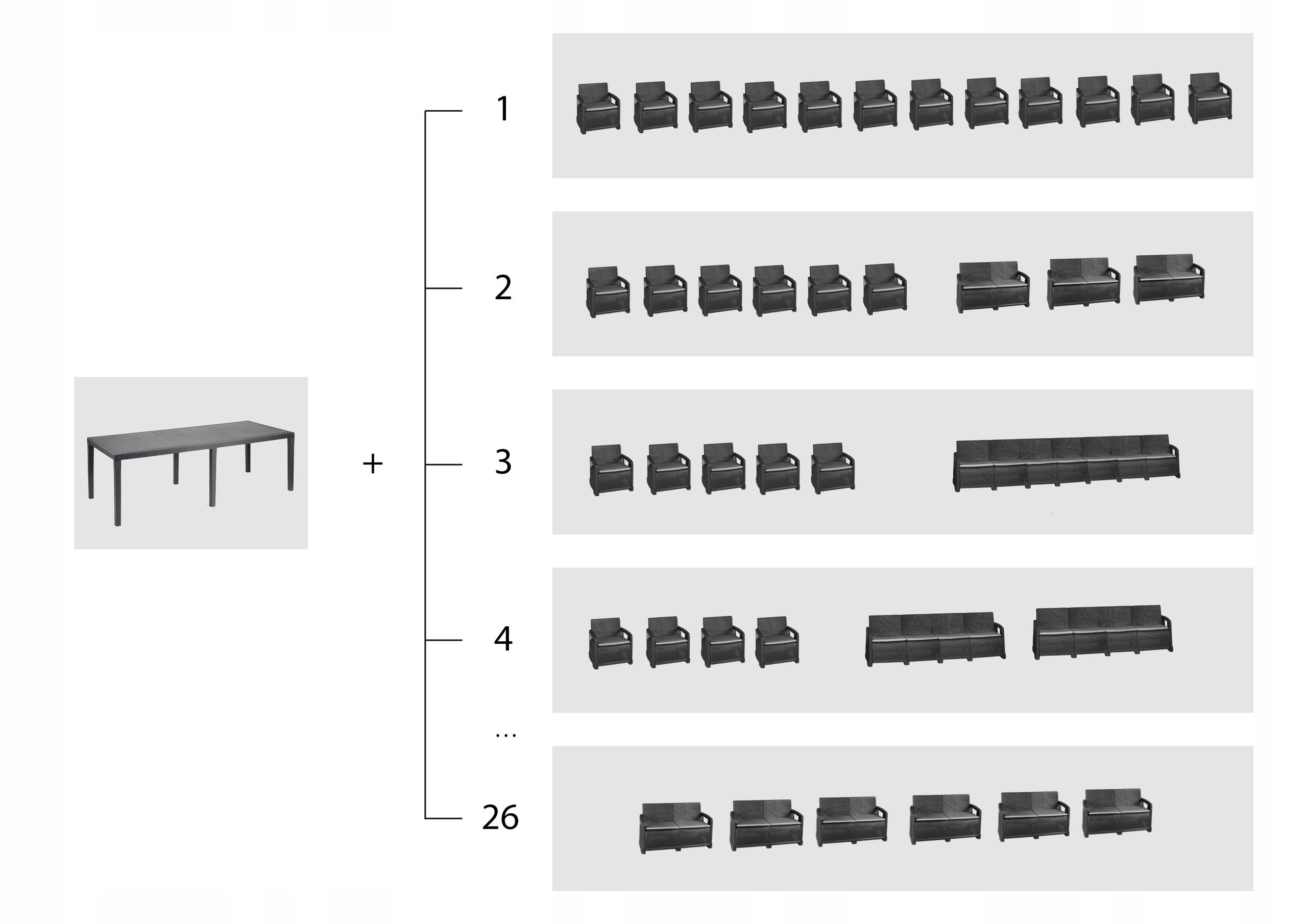 Zestaw Mebli Ogrodowych Napoli Maxi 12 Antracyt Corciano - 8