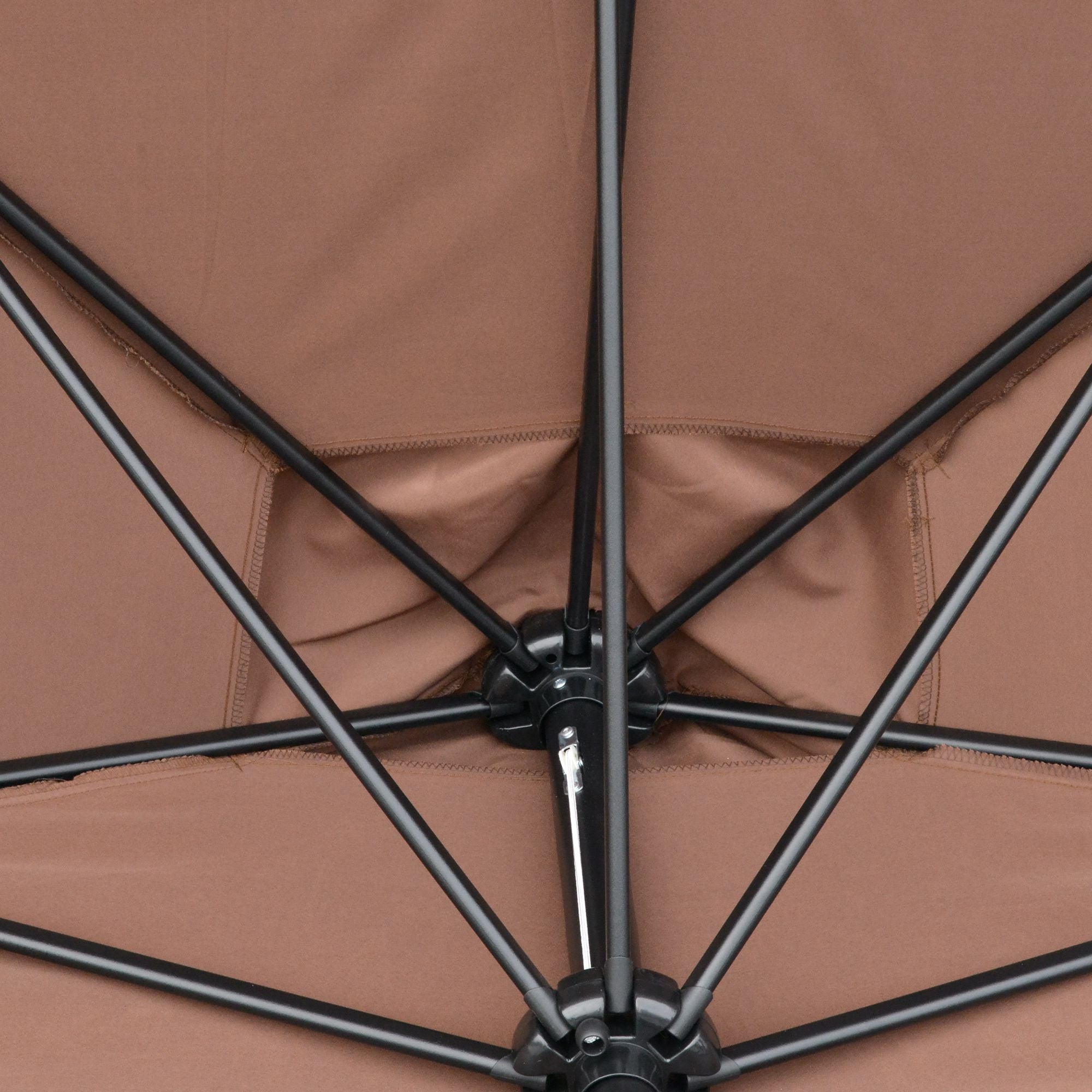 Parasol de balcon - demi parasol - 5 entretoises métal polyester haute densité - 9