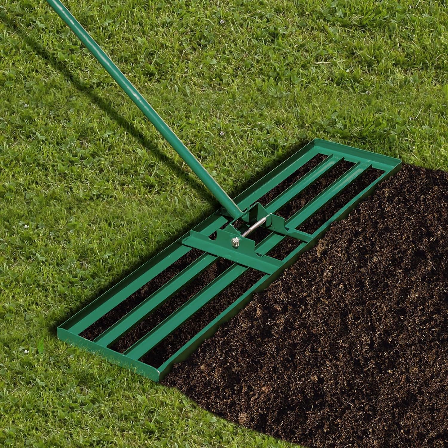 Rastrello Livellatore Per Prato Professionale In Acciaio – Larghezza 91 Cm, Manico Rimovibile Da 175 Cm – Ideale Per Giardino, Campi Da Golf E Fattorie - 2