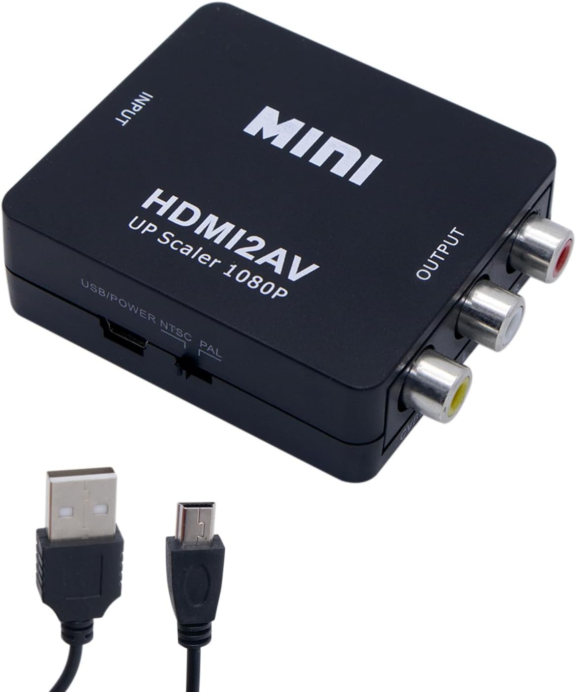 Adapter HDMI do RCA - Konwerter HDMI do 3RCA 1080P Obsługuje sygnał wideo PAL/NTSC, kompozytowy, audio, CVBS, konwerter do telewizora, komputera, PS3,
