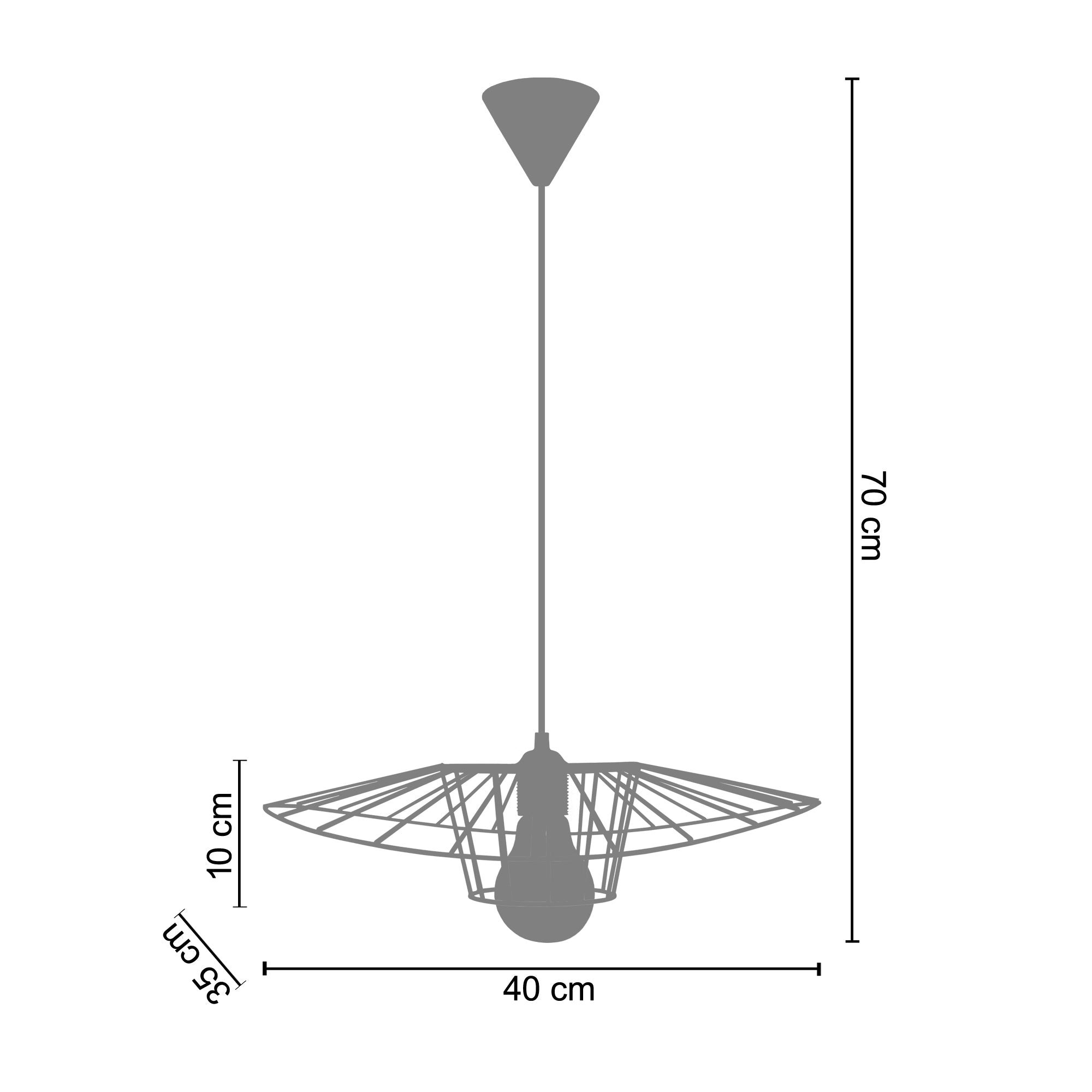 LADY BIRD SMALL - Suspension géométrique métal noir - 3