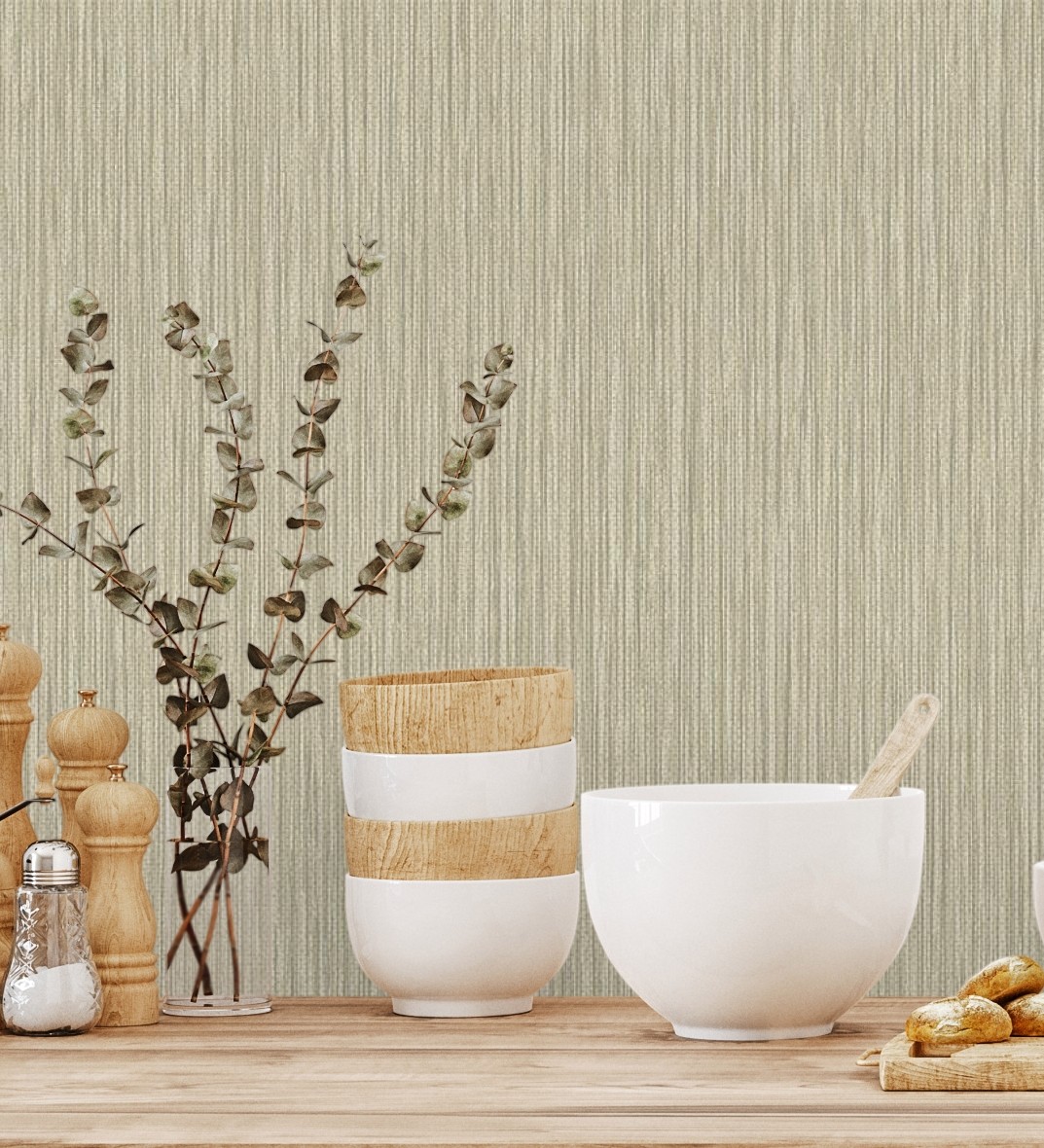 Papel pintado vinílico lavable efecto fibra vegetal con textura en relieve - saratov texture 676386 de gaulan - rollo de 10 m x 1,06 m