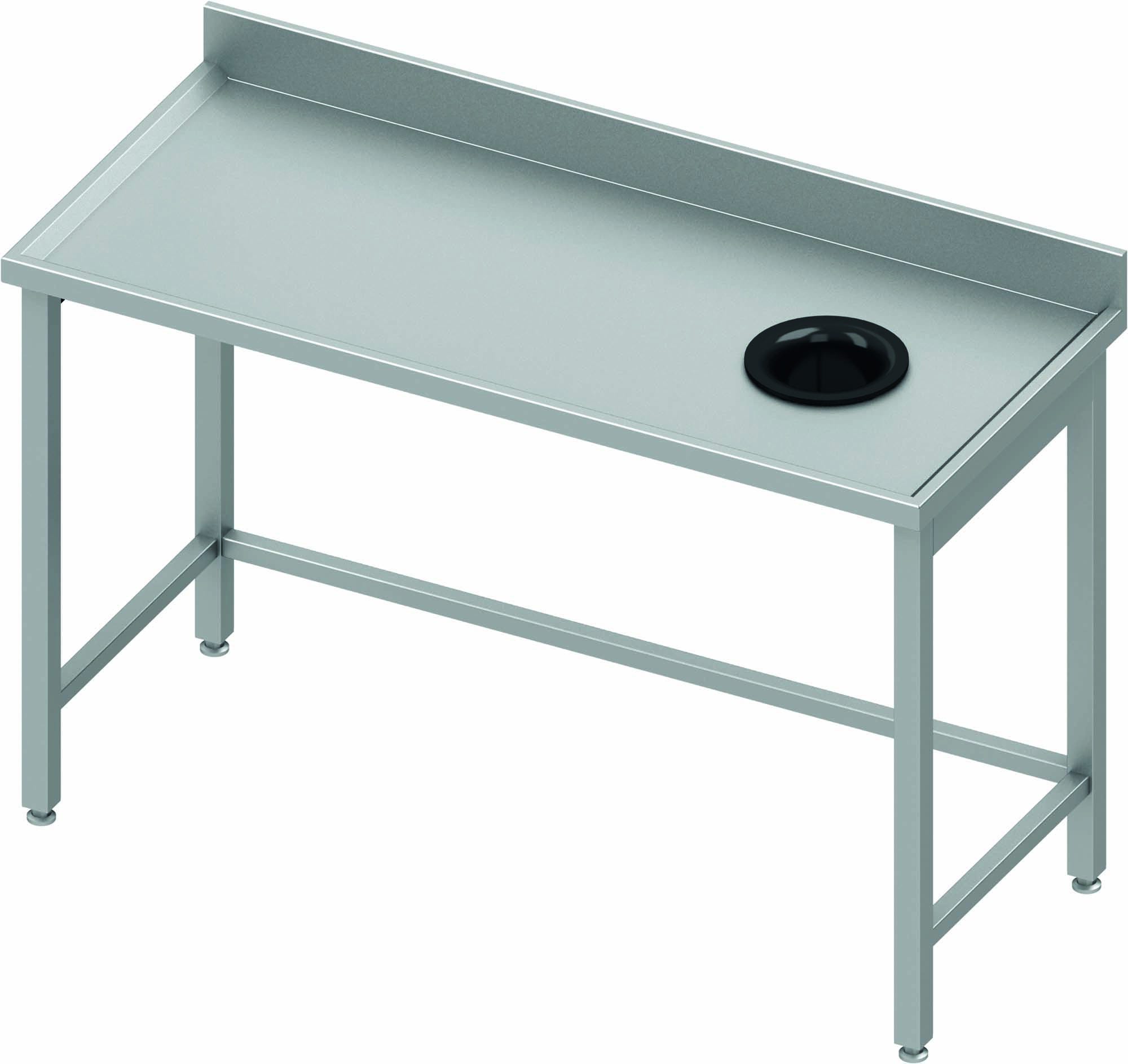 Table Adossée Inox - Vide Ordure à Droite- Profondeur 800 - Stalgast ...