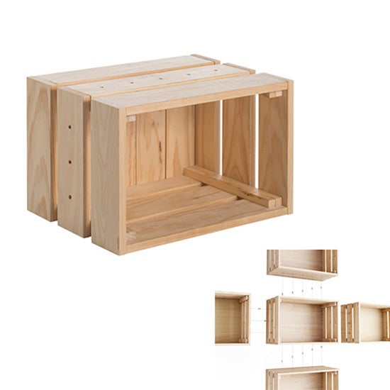 Caisse en pin massif home box sans vernis 38,4x25,6x28cm astigarraga