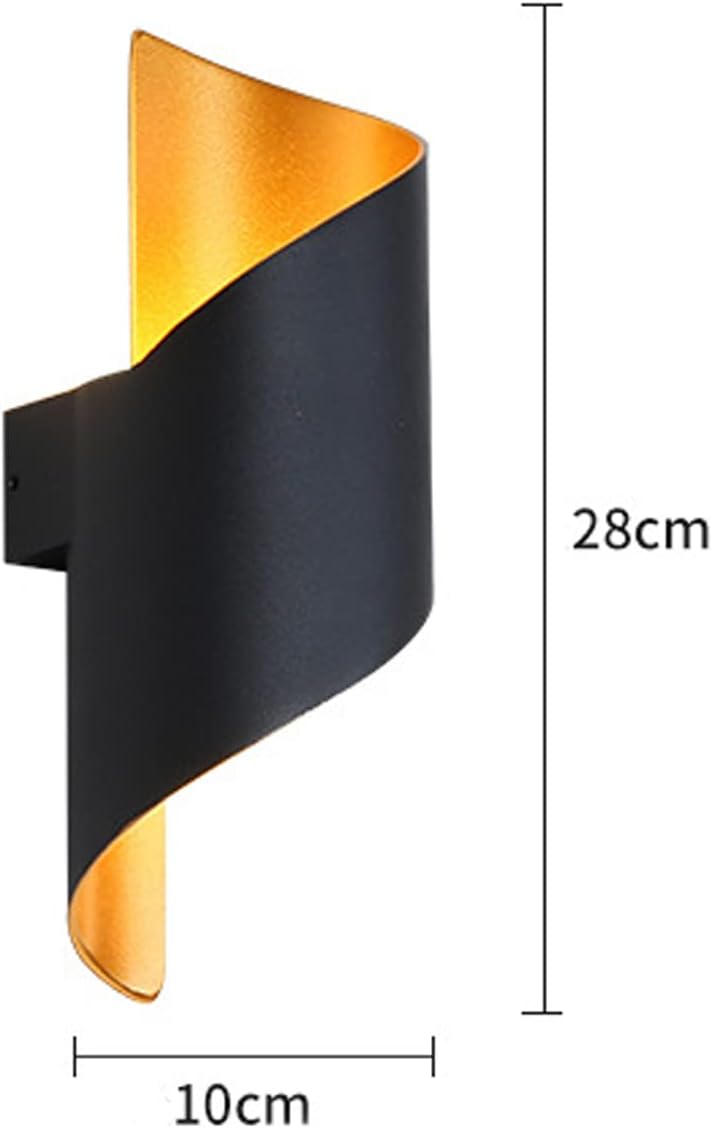 Kinkiet LED, 10 W, 3000 K, ciepła biel, wodoodporność IP65, idealny do baru lub sypialni, 2 sztuki, czarny - 3