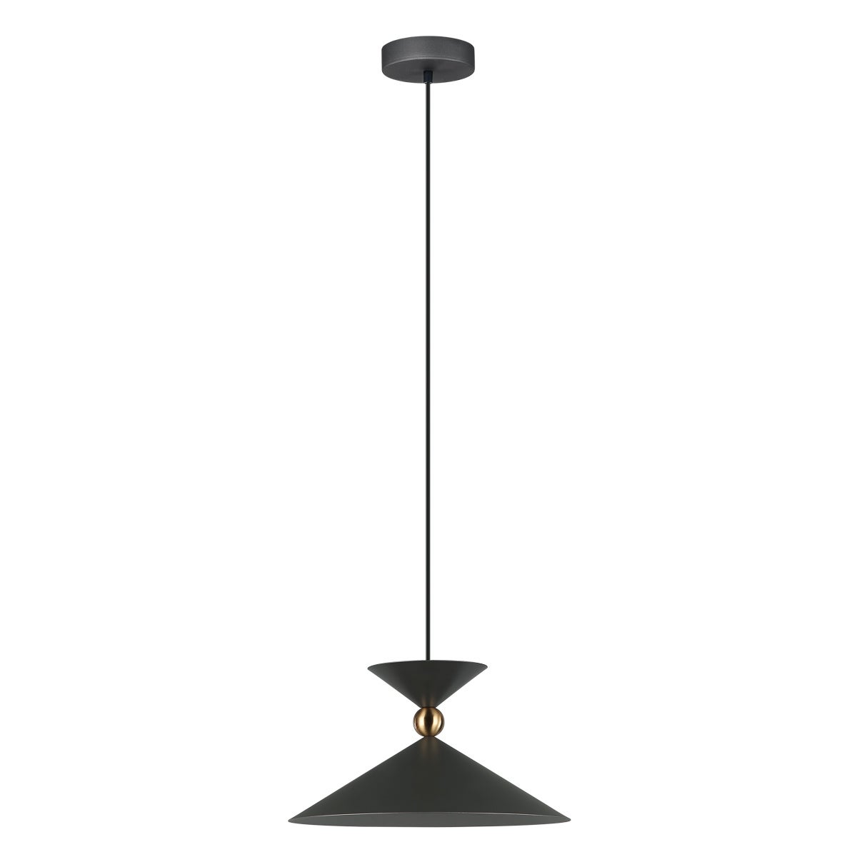 Lampa wisząca złoty detal Quelto szara 1xE27x40W metal wym:90x35x35cm IP20 Italux