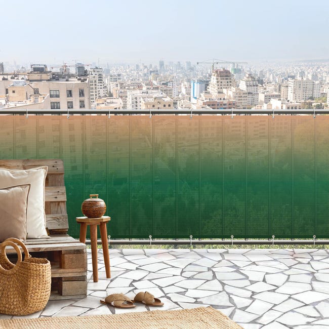 Zanzariera In PVC Per Giardino, Balcone, Terrazza, Frangivento Per Balconi Tende Da Balcone Marroni 140 X 600 Cm 95999858