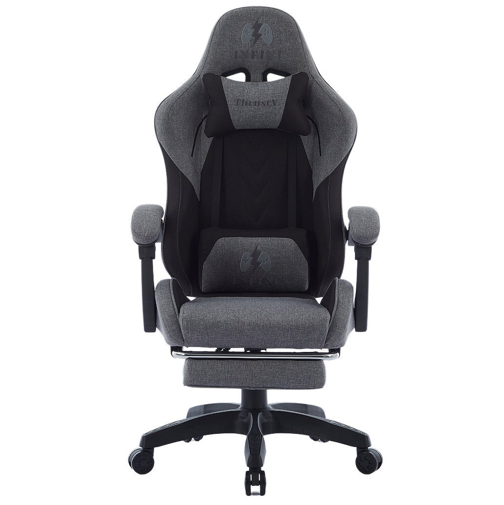 Fotel gamingowy z podnóżkiem oddychający ThrustX Black-Dark Grey