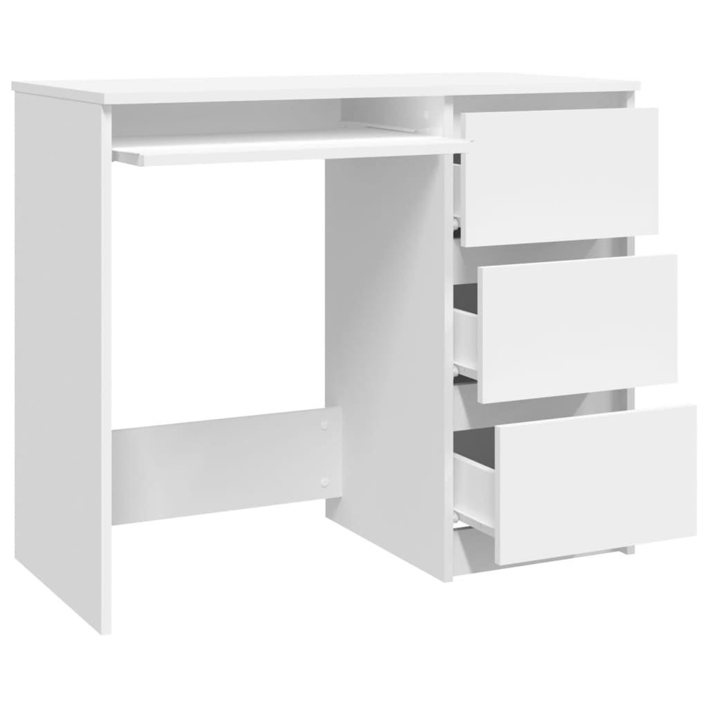 Bureau Blanc 90x45x76 cm Bois d’ingénierie vidaXL - 4