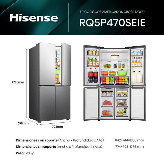 FRIGO AMÉRICAIN HISENSE RS818N4TFC | Vanden Borre FRIGO AMÉRICAIN HISENSE RS818N4TFC | Vanden Borre