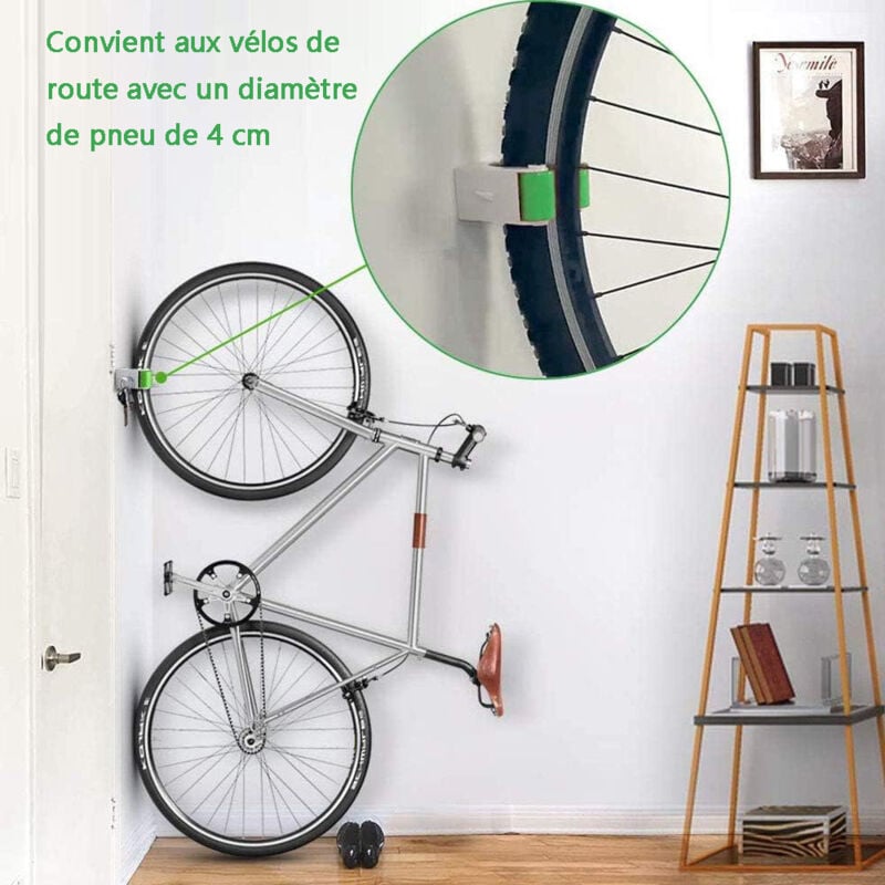 100Pcs Boucle de stationnement de vélo support mural vélo de route support de rangement vertical Clip support de vélo présentoir, vert-4x4x2cm - 3