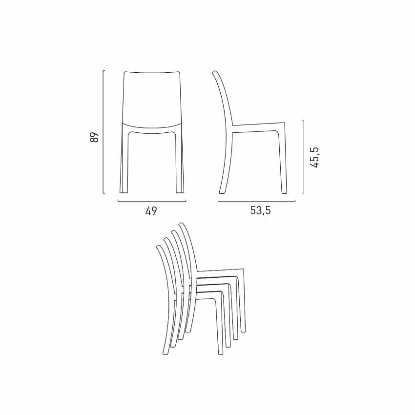 Chaise de jardin avec coussin Bistrot en Rattan synthétique Noir - 7