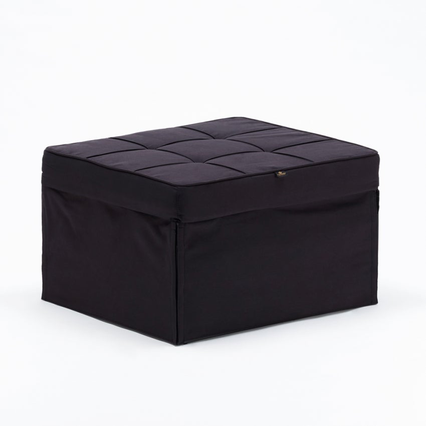 Pouf poltrona letto pieghevole in tessuto Sweet Relax - Nero - 3