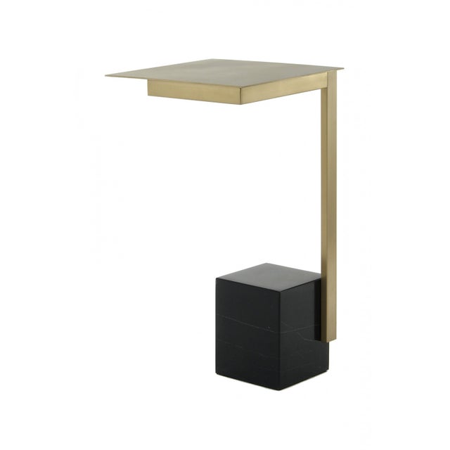 Table d'appoint Oscar 225 30 x 30 x 56 cm Noir et doré