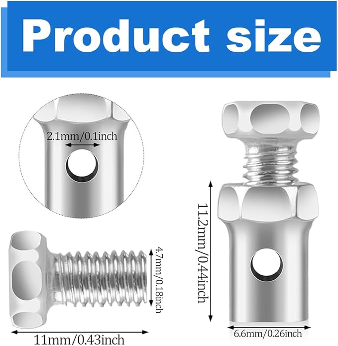 4 Pièces Cuivre Serre-Câble,Ø Trou 2.5mm Serre Câble Universel à Visser Butée Fixation Câble Vélo Cyclo Moto Scooter Tondeuse Tracteur - 2