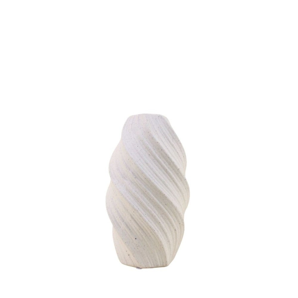 Vase twist en porcelaine blanche, H26cm - Ornami - 5