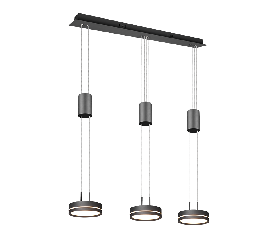 Lampa wisząca LED FRANKLIN 9W Ciepła biel 1050lm aluminium czarno-biała wym:180x55x14cm IP20 Trio