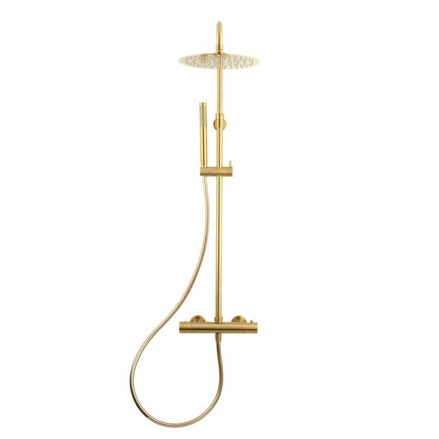 Swiss Aqua Technologies SAT DARK Colonne de douche avec Mitigeur Thermostatique, Or Brossé (SATDASSTKBZ)