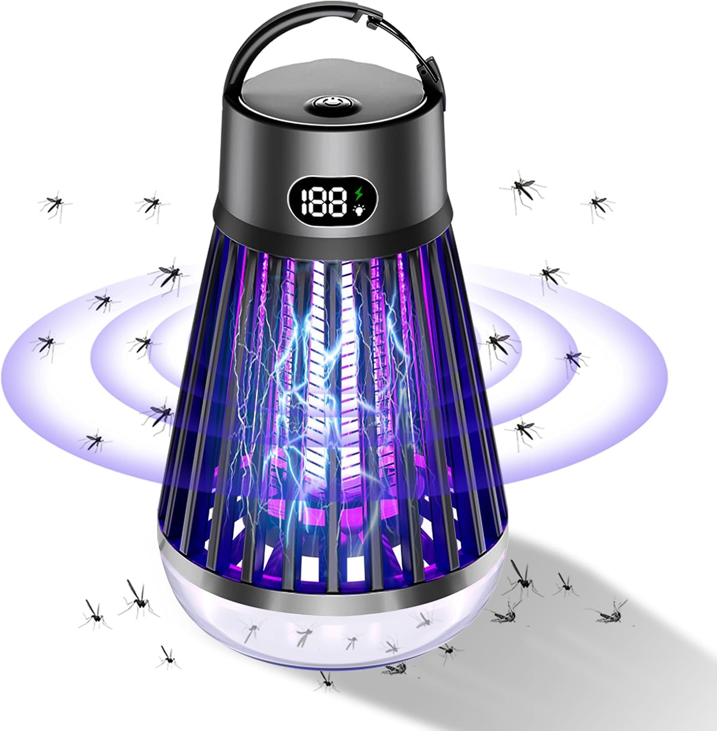 Ucigaș de țânțari, Capcană portabilă pentru muște, Lampă pentru ucigaș de țânțari cu lumină UV, Mini ucigaș electric de insecte UV