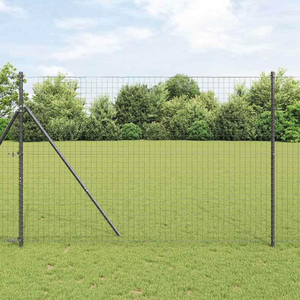 Słupek ogrodzeniowy. 12 pcs Szary Stal Malowana Proszkowo vidaXL