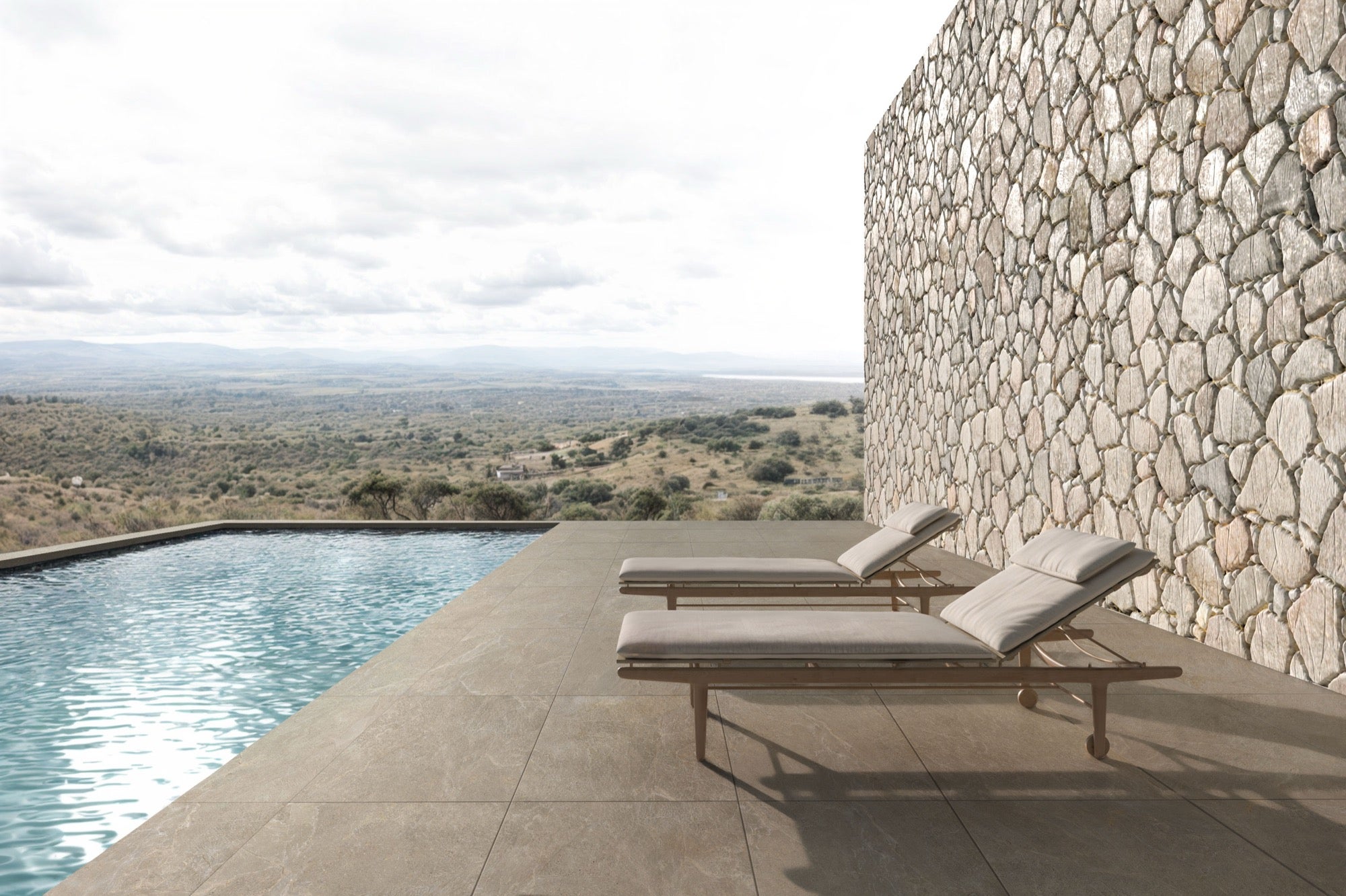 Grés Porcelânico Efeito Pedra Deluxe Beige Antiderrapante 60X60 ...