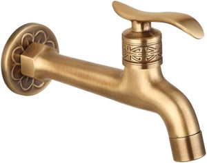 BFG Rubinetto da Giardino per Attacco Tubo, Rubinetto Acqua, Ingresso 1/2 BSP - Ottone Lucido