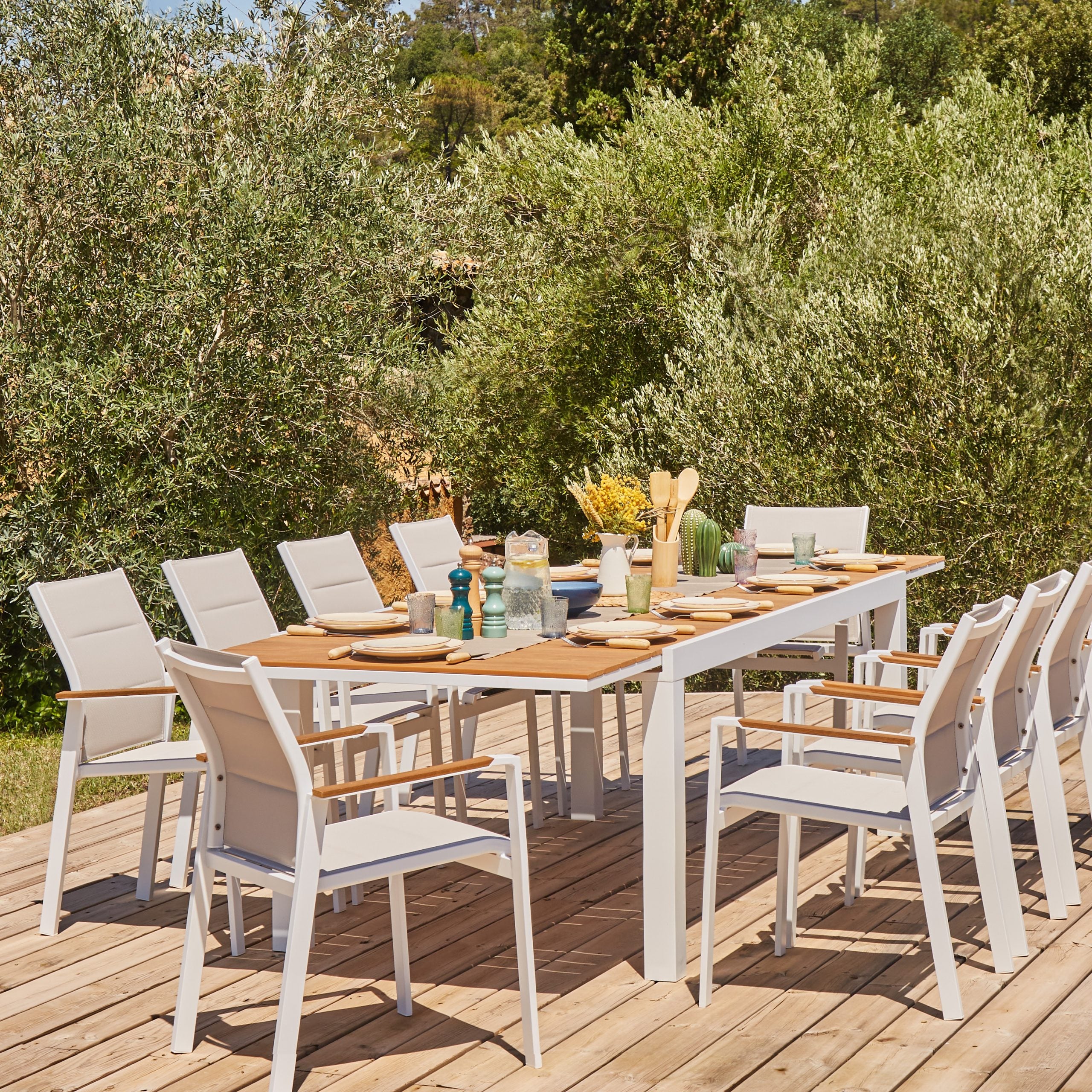 Chaise de jardin sans coussin OSAKA en Aluminium Blanc - 2