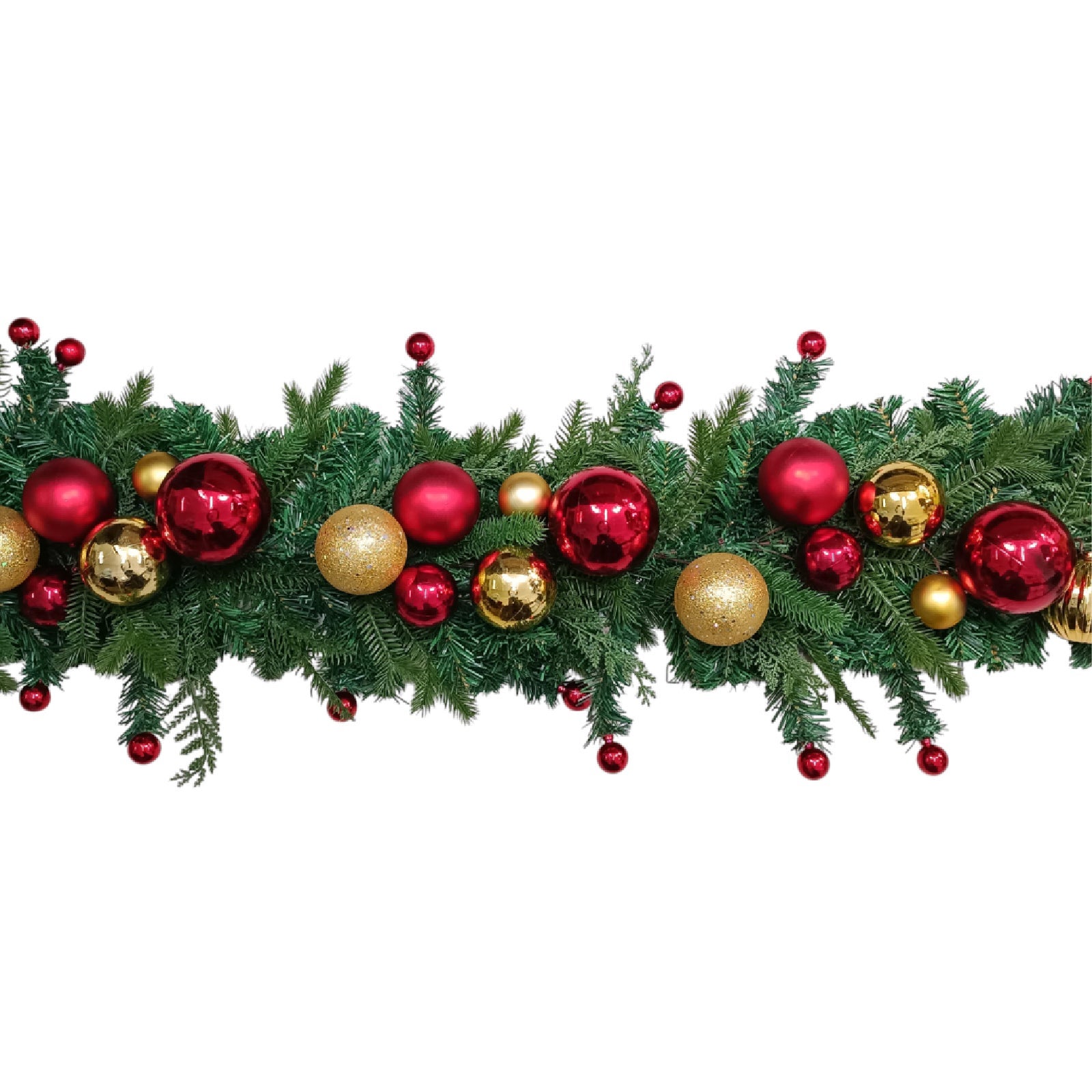 Guirlande de boules de Noël décoratives, 175 cm de long (Or/Rouge ...