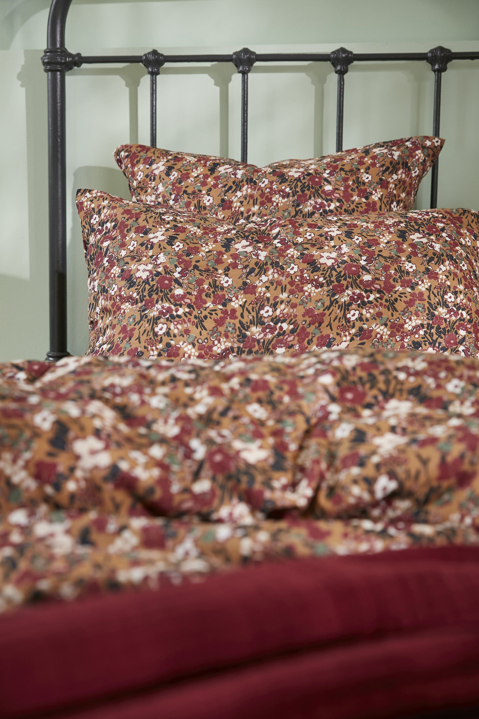 Taie d’oreiller 50 x 70 cm – Double Gaze de Coton Imprimée CAPUCINE Camel - 5