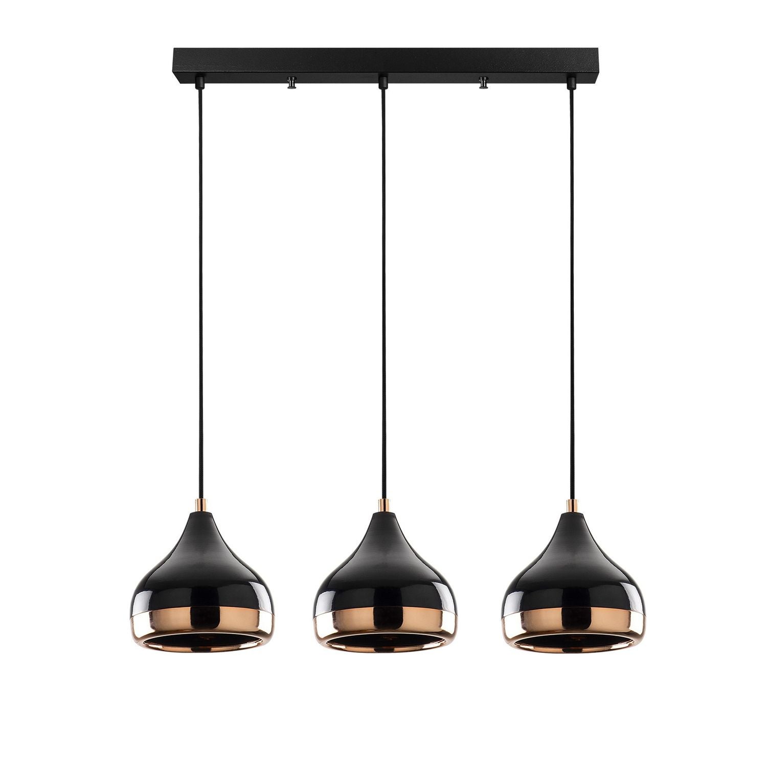 Lustră YILDO 6877, negru/cupru, metal, 67x111 cm