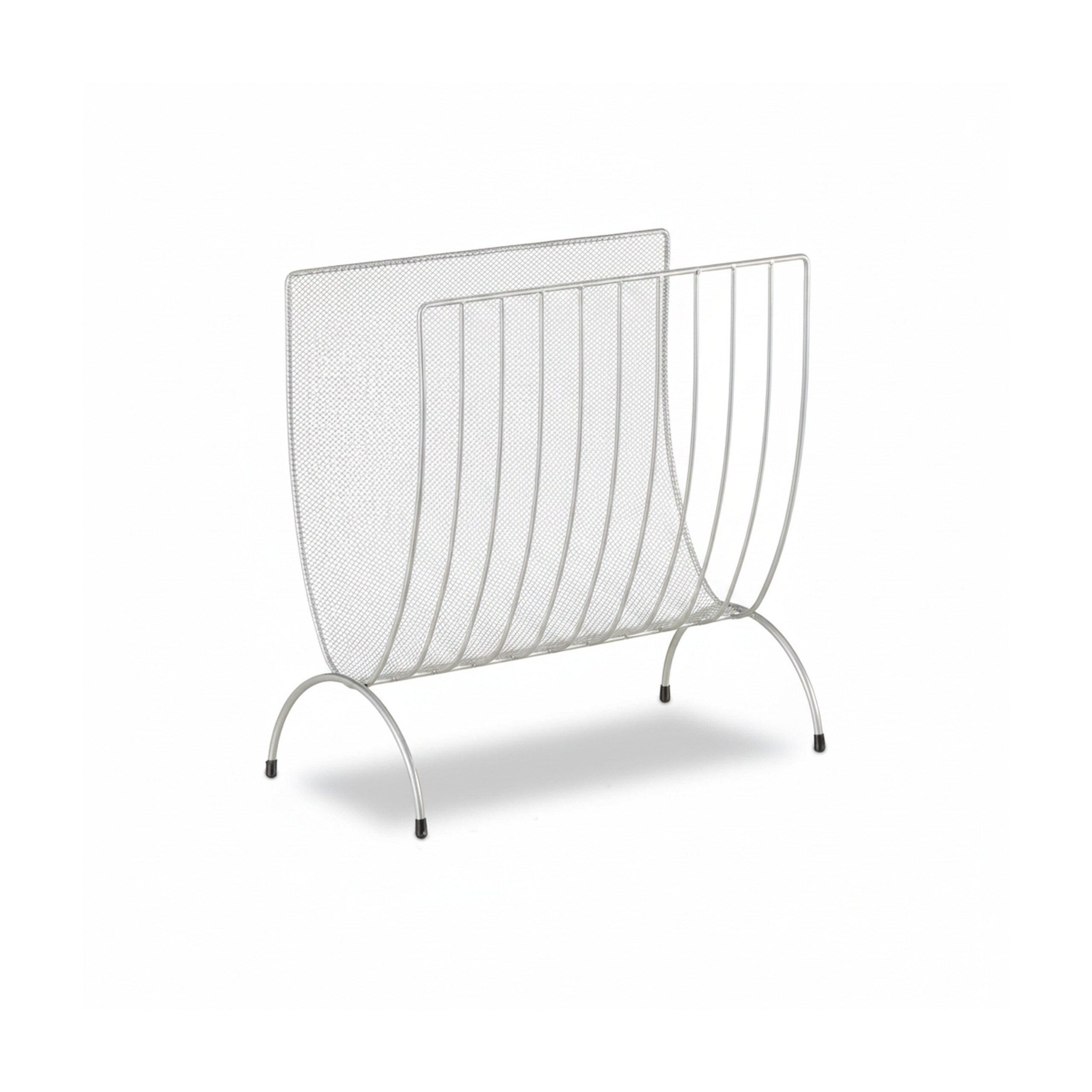 Porte-revues en maille métal porte-journaux trieur en maille tressée HxlxP: 35 x 34 x 18 cm, argenté, Relaxdays - 5