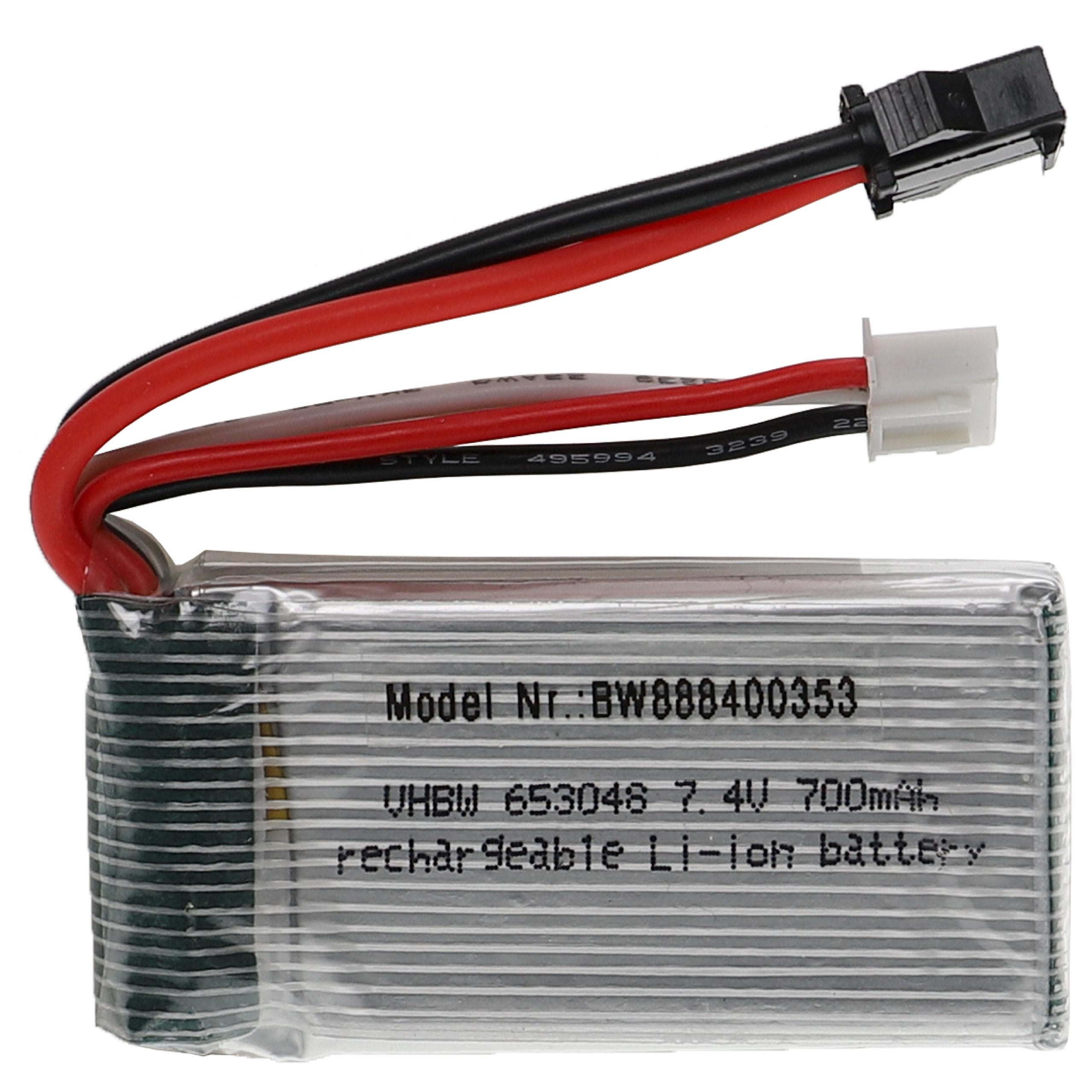 vhbw batteria con SM-2P per modellismo per es. macchine da corsa, elicotteri, aerei (850mAh, 7,4V, Li-Poly, 60 x 20 x 15 mm