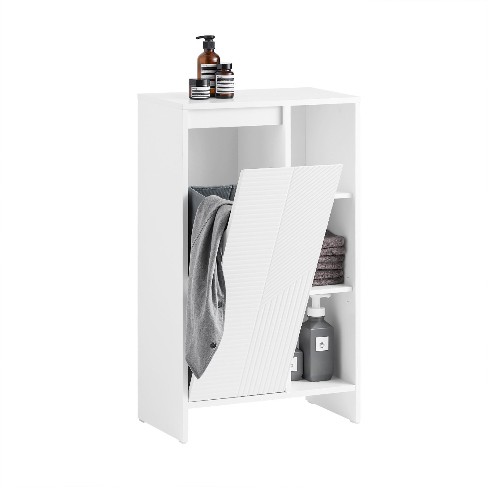 Cesto para Ropa Sucia Armario Multifuncional de Baño con 1 Cesto Blanco 45 x 35 x 85,5 cm BZR100-W SoBuy ES | Leroy Merlin