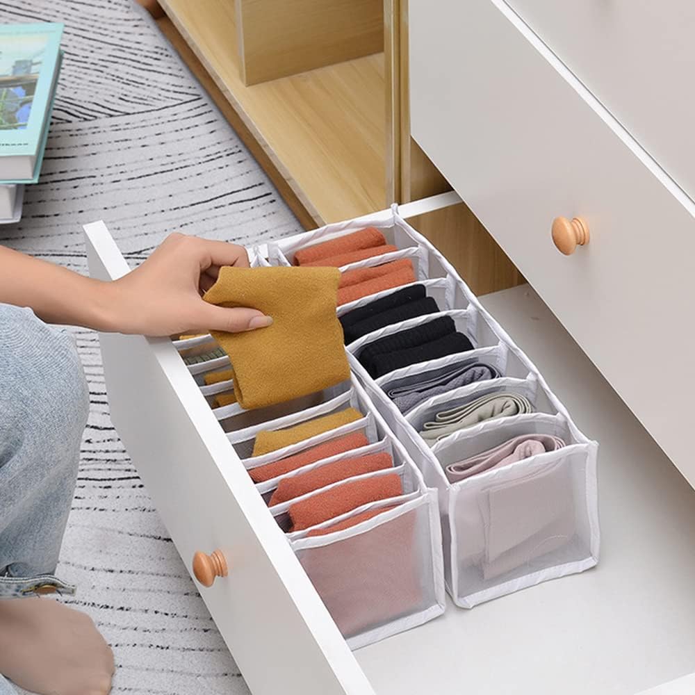 Organisateur de tiroir pliable 2 pièces (blanc), tiroirs pour ranger chaussettes, sous-vêtements, vêtements de bébé, cravates - 3