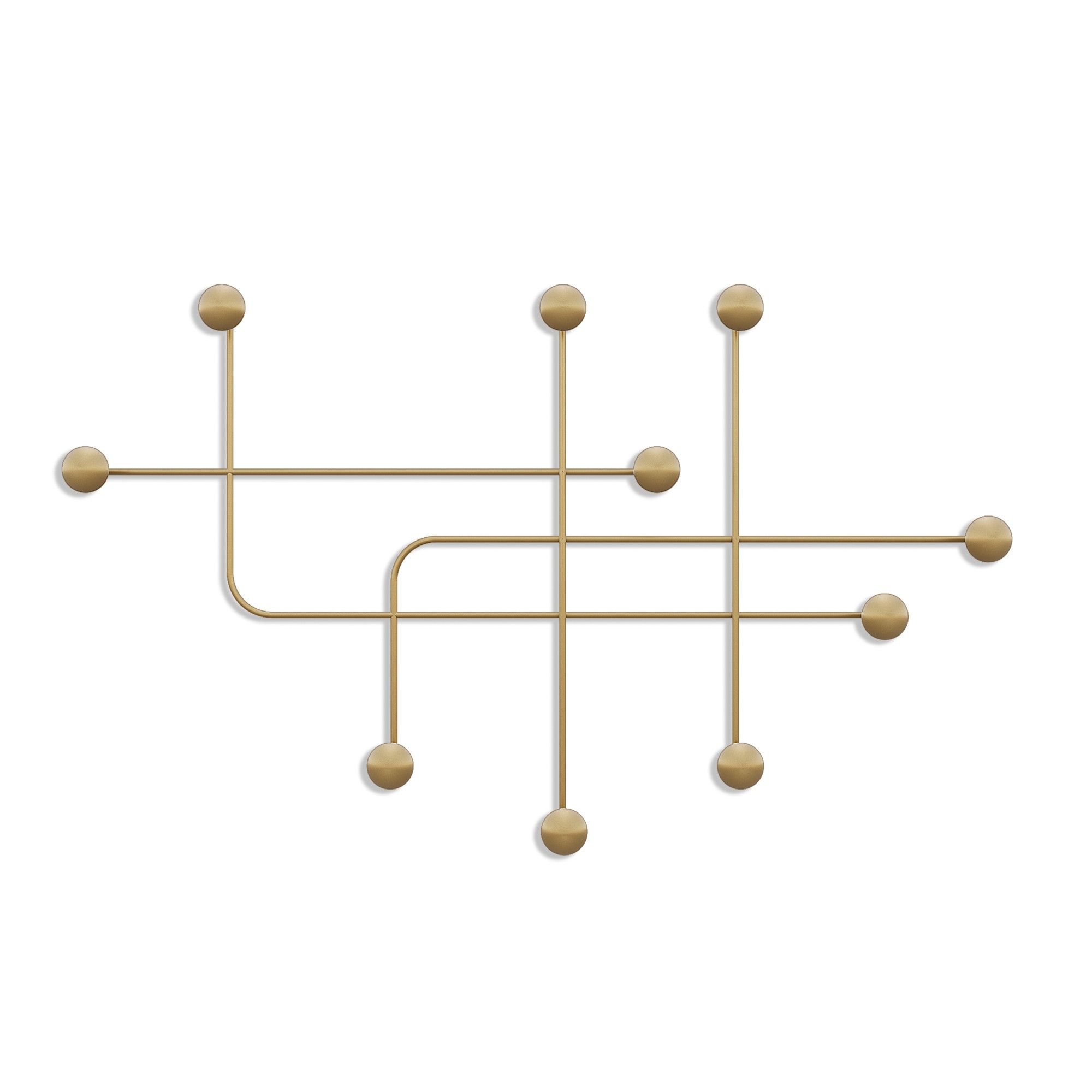 Cuier de perete SAMARA-A, auriu, metal, 107x64 cm