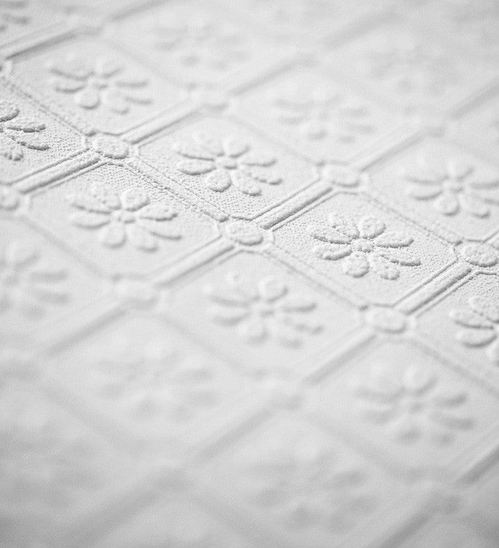 Papel de parede repintável vinílico lavável flores pequenas com textura alto relevo - Angular Texture 123188 da GAULAN - Rolo de 10 m x 0,53 m - 4