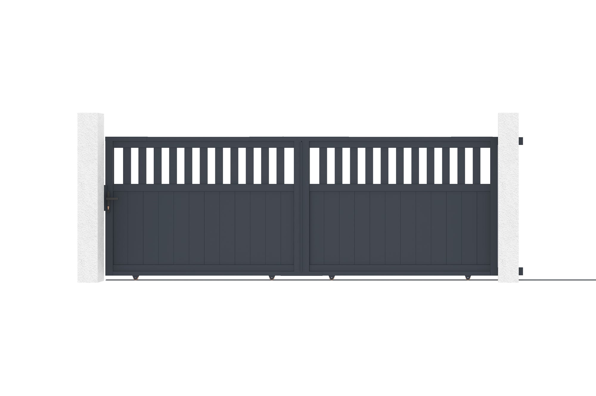 Brama przesuwna 4m SANTIS H.160cm szare aluminium