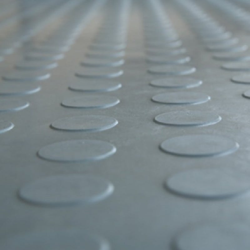 Lestare | pavimento círculos pvc | 1,50x25 metros | gris | espesor 1mm | suelo goma botones pvc